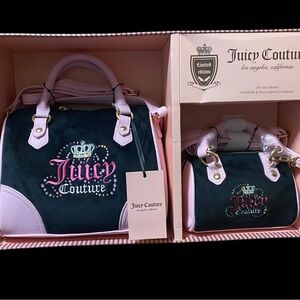 Juicy Couture Limited Edition 2 piece Satchel Set Pink & Black